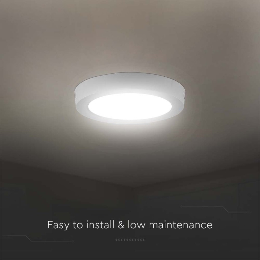 LED Griestu lampa LED/12W/230V 6500K d. 16,7 cm balta