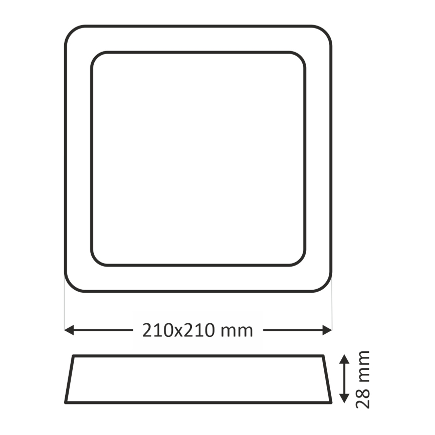 LED Griestu lampa LED/18W/230V 2700K 21x21 cm balta