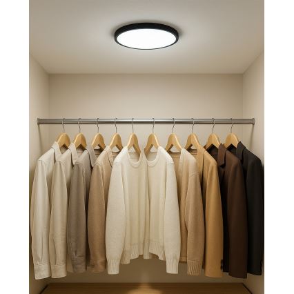 LED griestu lampa LED/18W/230V 3000/4000/6500K Ø 23 cm melna