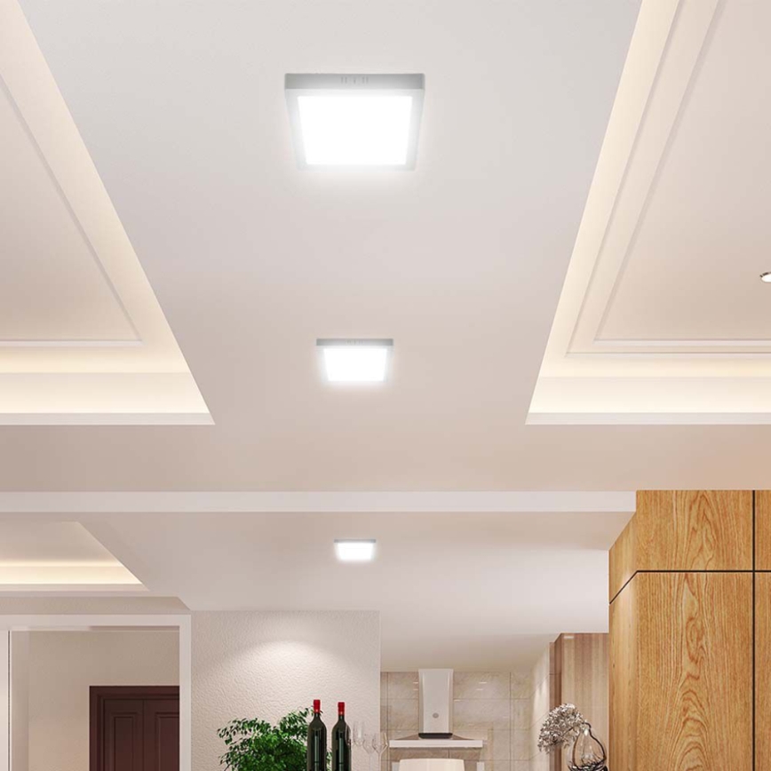 LED Griestu lampa LED/18W/230V 6500K 21,4x21,4 cm balta