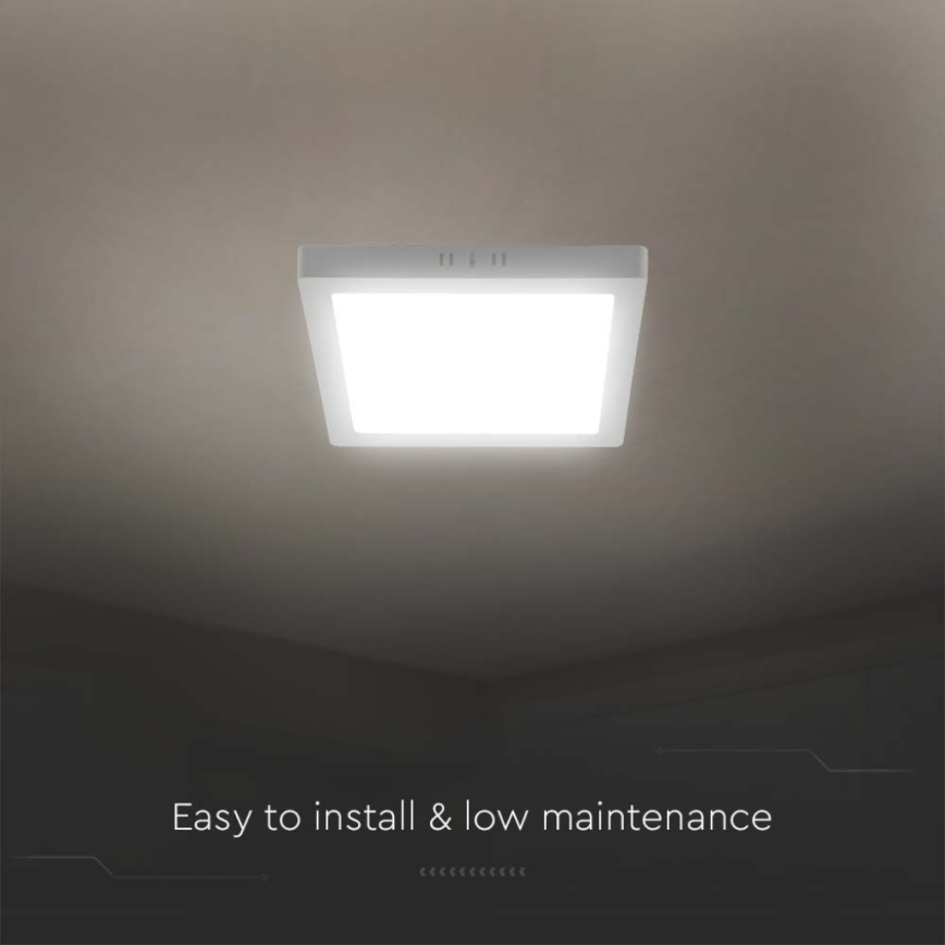 LED Griestu lampa LED/18W/230V 6500K 21,4x21,4 cm balta