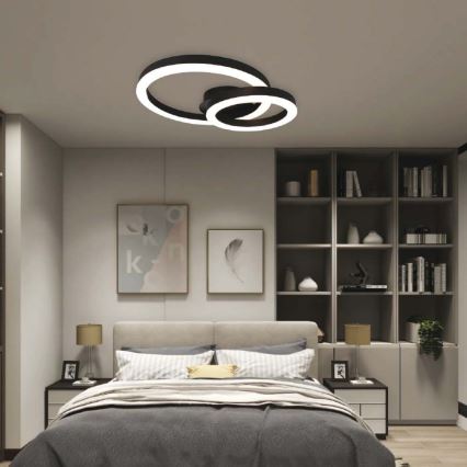 LED Griestu lampa LED/20W/230V 3000K melna