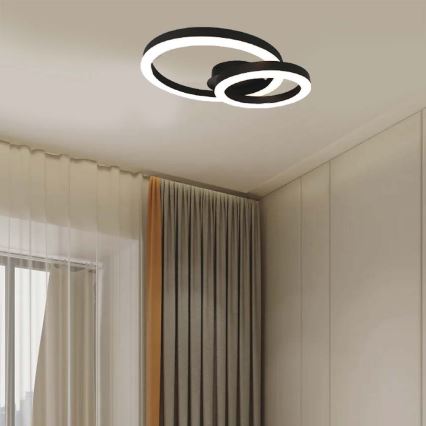 LED Griestu lampa LED/20W/230V 3000K melna