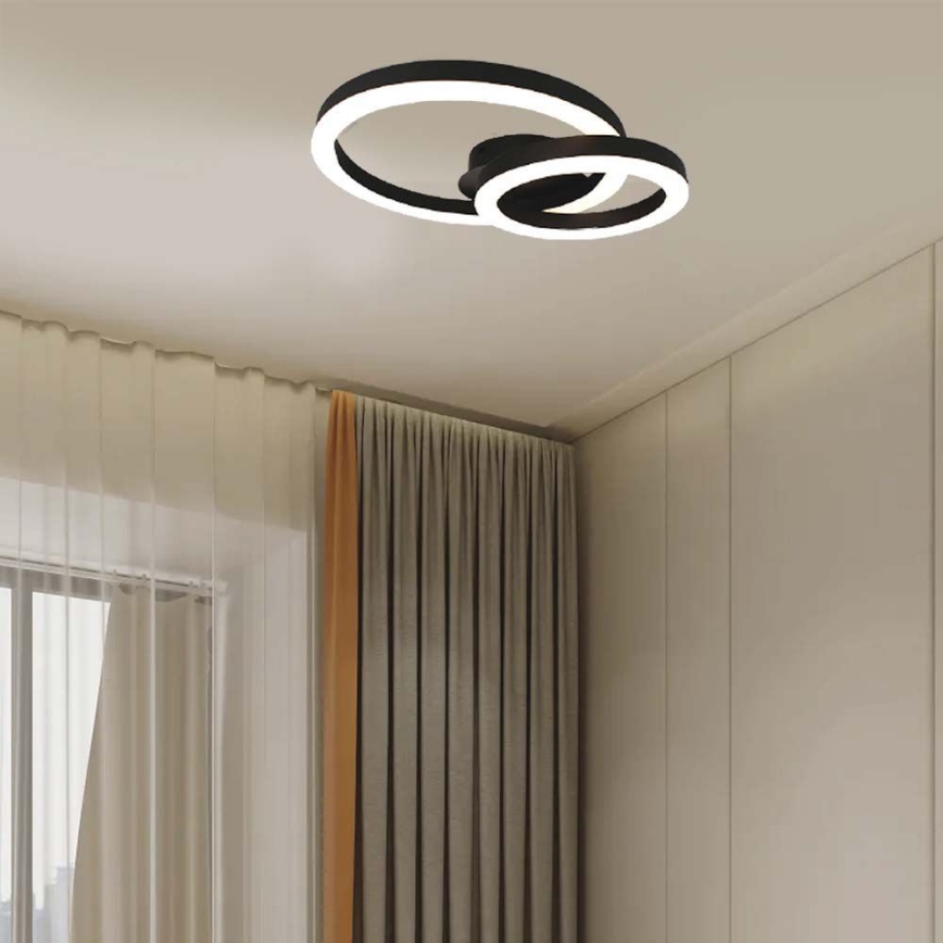 LED Griestu lampa LED/20W/230V 3000K melna