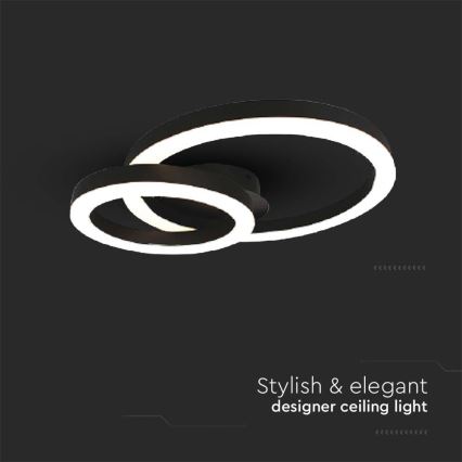 LED Griestu lampa LED/20W/230V 3000K melna