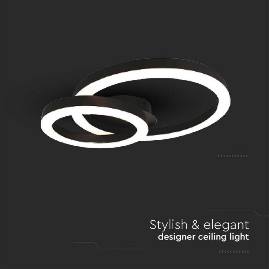 LED Griestu lampa LED/20W/230V 3000K melna
