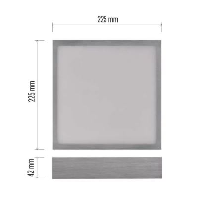 LED Griestu lampa NEXXO LED/21W/230 3000/3500/4000K 22,5x22,5 cm matēts hroms