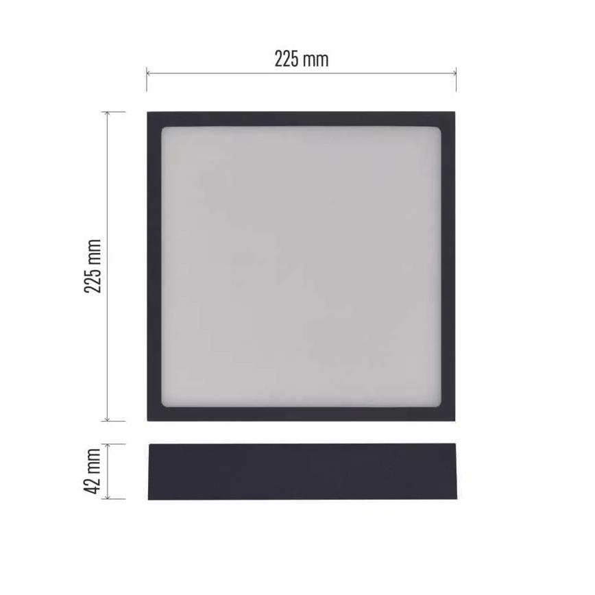 LED Griestu lampa NEXXO LED/21W/230V 3000/3500/4000K 22,5x22,5 cm melna