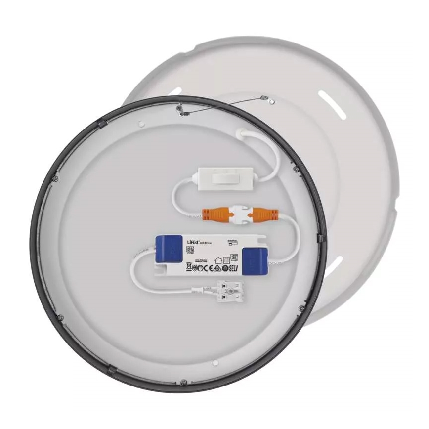 LED Griestu lampa NEXXO LED/21W/230V 3000/3500/4000K d. 22,5 cm melna