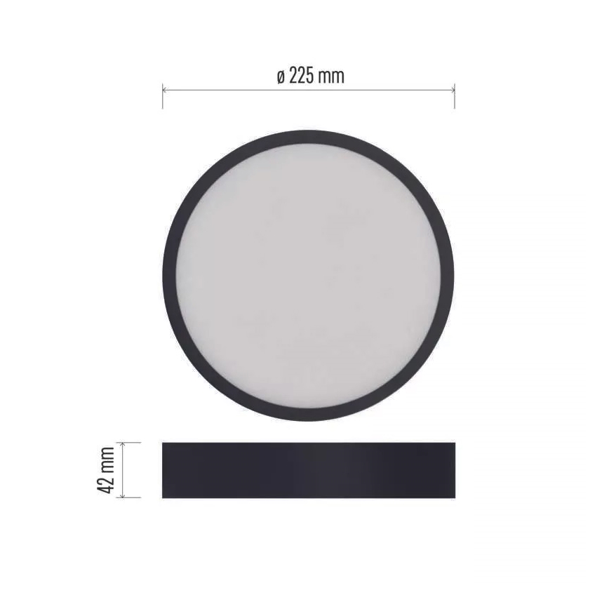 LED Griestu lampa NEXXO LED/21W/230V 3000/3500/4000K d. 22,5 cm melna