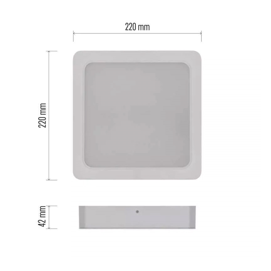 LED Griestu lampa LED/24W/230V 22x22 cm balta