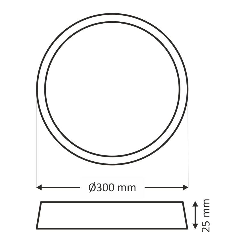 LED griestu lampa LED/24W/230V 3000/4000/6500K Ø 30 cm bēša