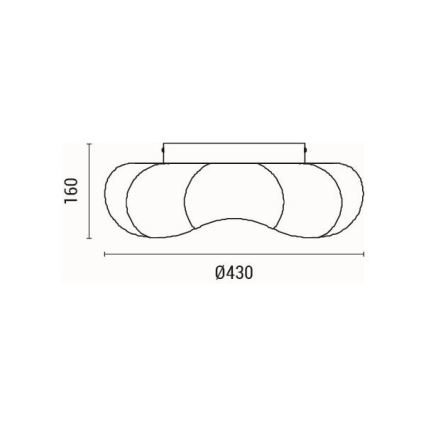 LED Griestu lampa LED/24W/230V 3000K melna d. 43 cm