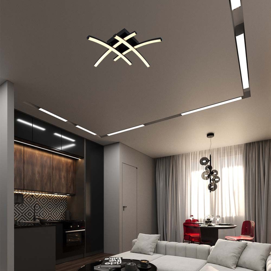 LED Griestu lampa LED/24W/230V 3000K melna