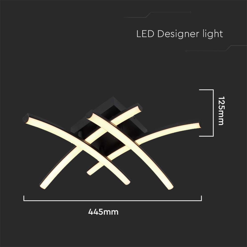 LED Griestu lampa LED/24W/230V 3000K melna