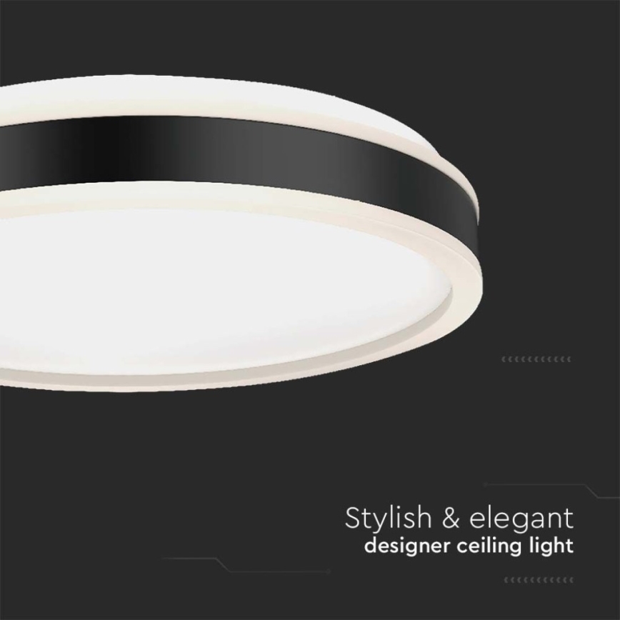 LED Griestu lampa LED/24W/230V 4000K melna
