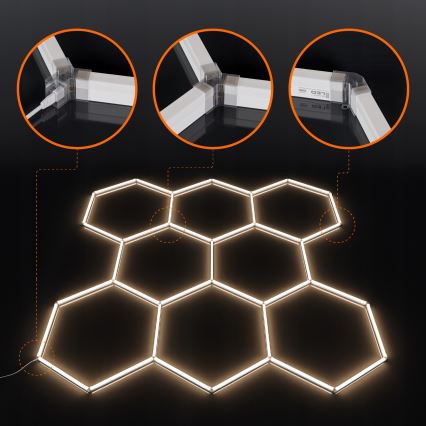 LED griestu lampa HEXAGON LED/280W/85-265V 4000K 313x298 cm CRI 90 IP54 balta