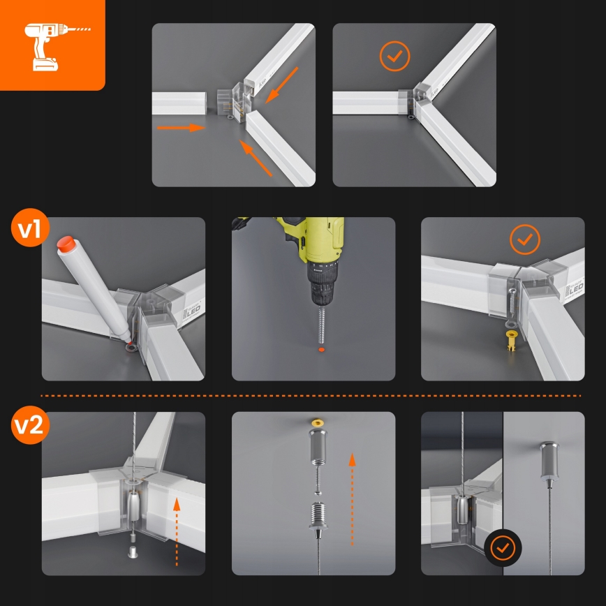 LED griestu lampa HEXAGON LED/280W/85-265V 4000K 313x298 cm CRI 90 IP54 balta