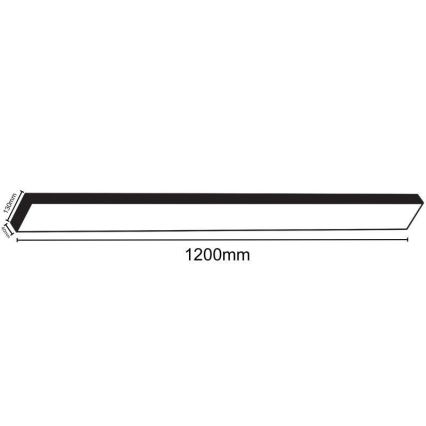 LED Griestu lampa LED/32W/230V 4000K 120x13 cm melna