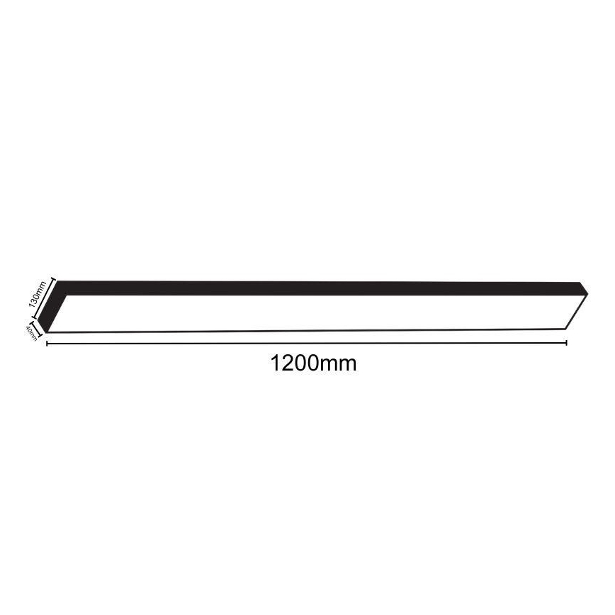 LED Griestu lampa LED/32W/230V 4000K 120x13 cm melna