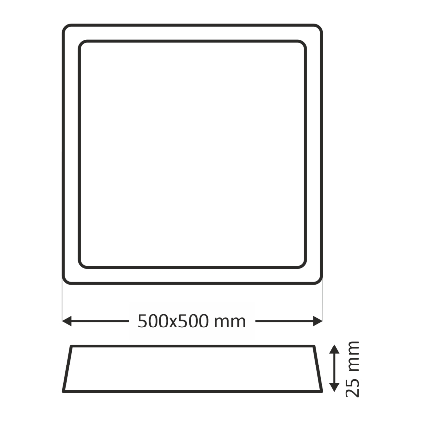 LED Griestu lampa LED/40W/230V 3000/4000/6500K 50x50 cm melna