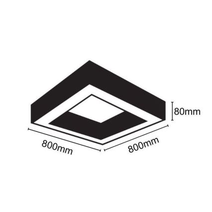 LED Griestu lampa LED/55W/230V 4000K 80x80 cm