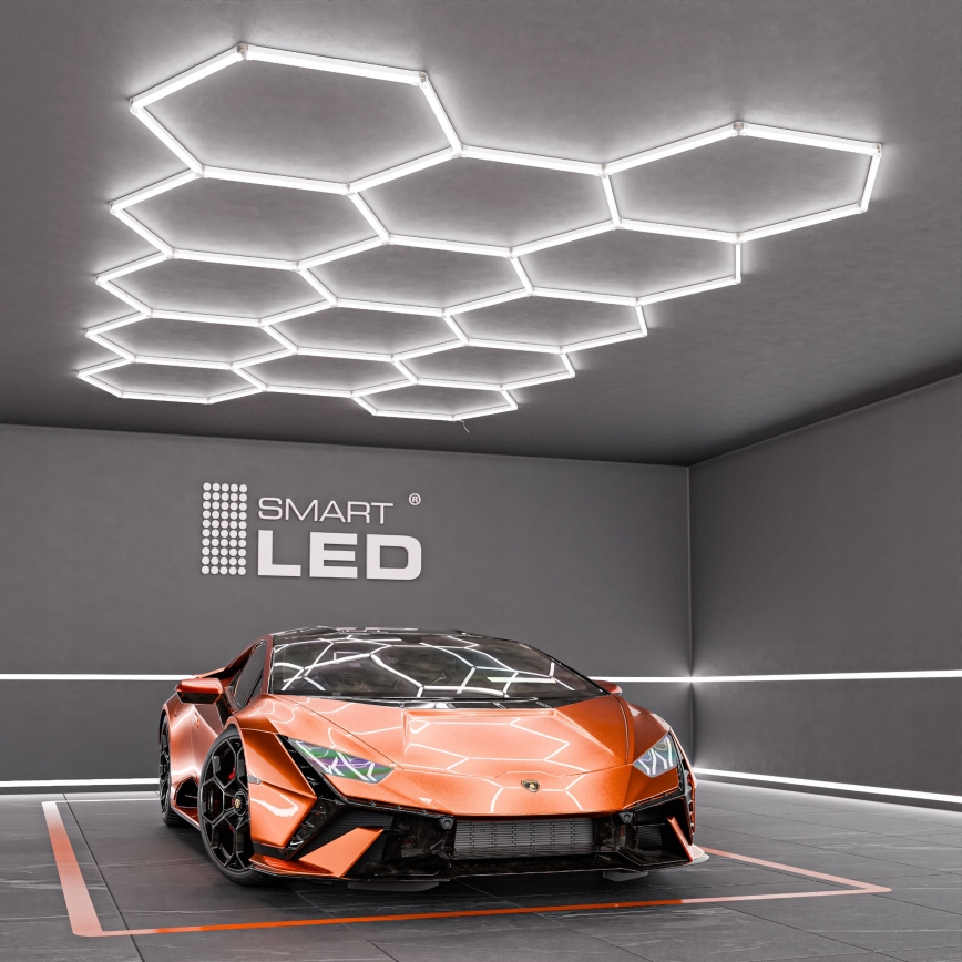 LED griestu lampa HEXAGON LED/570W/85-265V 6500K 522x298 cm CRI 90 IP44 balta