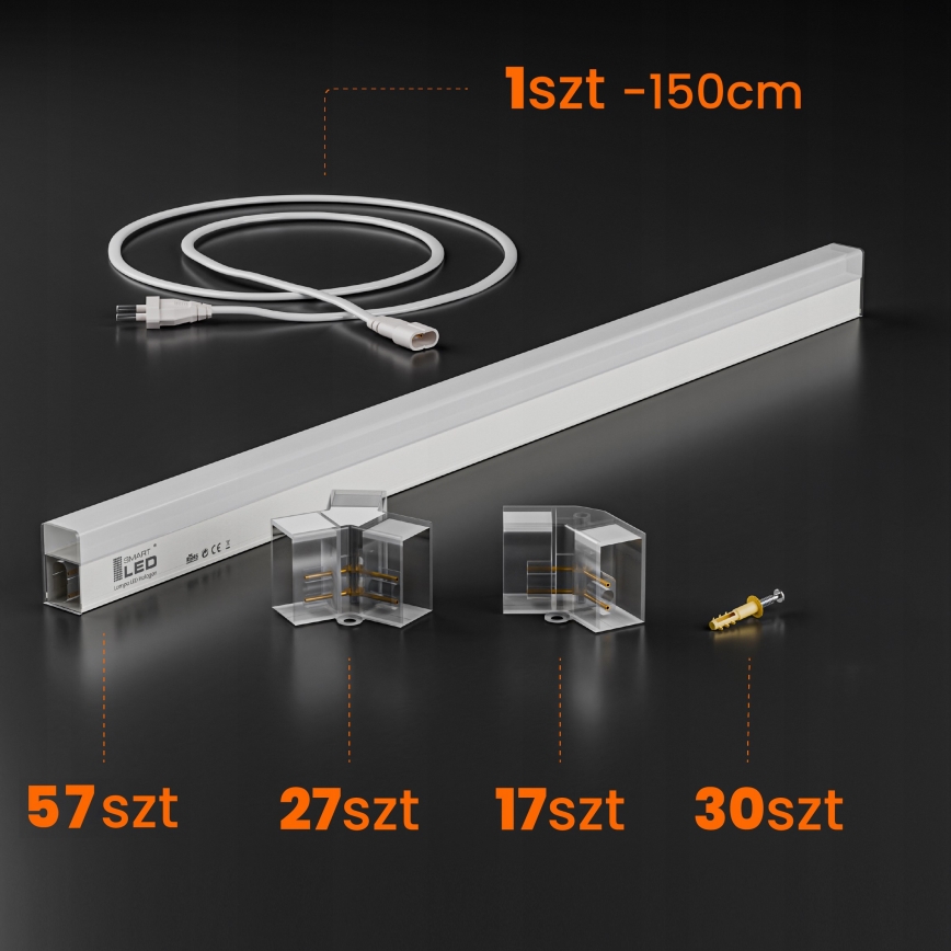 LED griestu lampa HEXAGON LED/570W/85-265V 6500K 522x298 cm CRI 90 IP44 balta