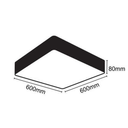 LED Griestu lampa LED/65W/230V 4000K 60x60 cm