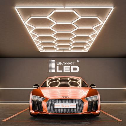 LED griestu gaismeklis HEXAGON LED/696W/85-265V 4000K 484x243 cm CRI 90 IP54 balts