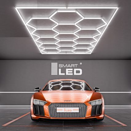 LED griestu gaismeklis HEXAGON LED/696W/85-265V 6500K 484x243 cm CRI 90 IP44 balta
