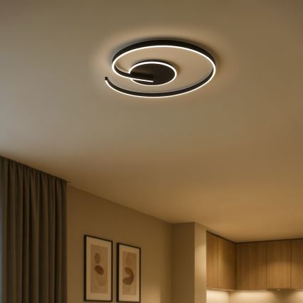 LED griestu lampa LORENZO LED, 22 W, 230 V, Ø 50 cm, melna
