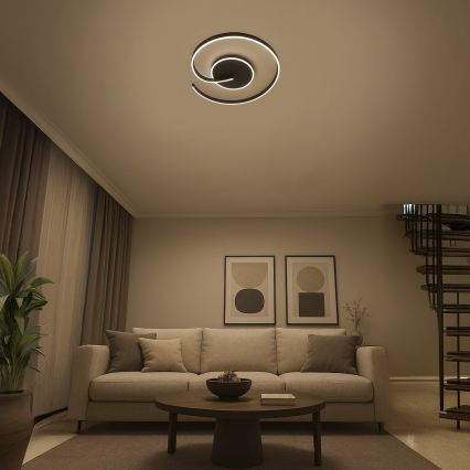 LED griestu lampa LORENZO LED, 22 W, 230 V, Ø 50 cm, melna