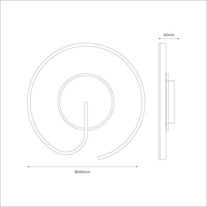 LED griestu lampa LORENZO LED, 22 W, 230 V, Ø 50 cm, melna