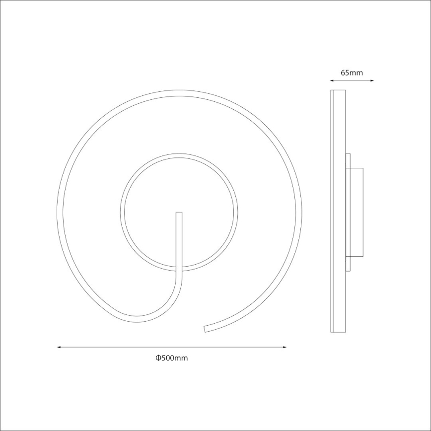 LED griestu lampa LORENZO LED, 22 W, 230 V, Ø 50 cm, melna