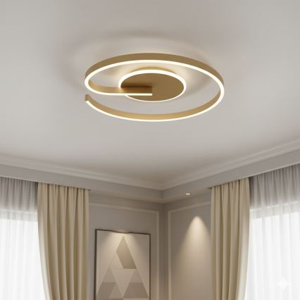 LED griestu lampa LORENZO LED/22W/230V pr. 50 cm zelta