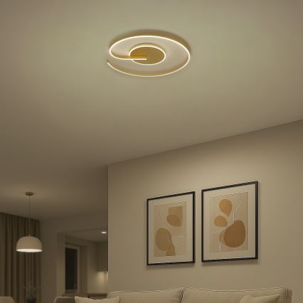 LED griestu lampa LORENZO LED/22W/230V pr. 50 cm zelta