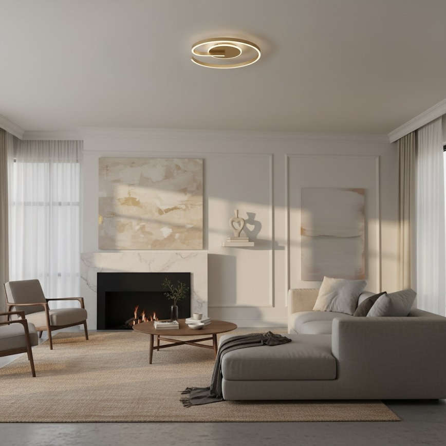 LED griestu lampa LORENZO LED/22W/230V pr. 50 cm zelta