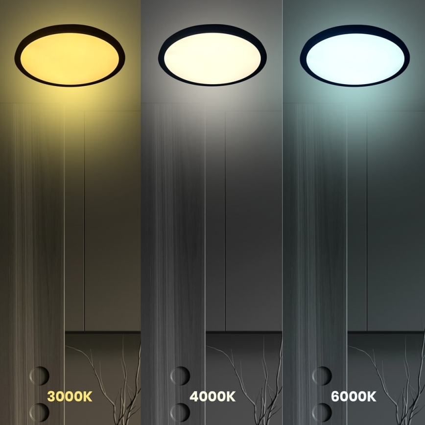LED Griestu lampa MAQ LED/50W/230V 3000/4000/6500K IP40 melna