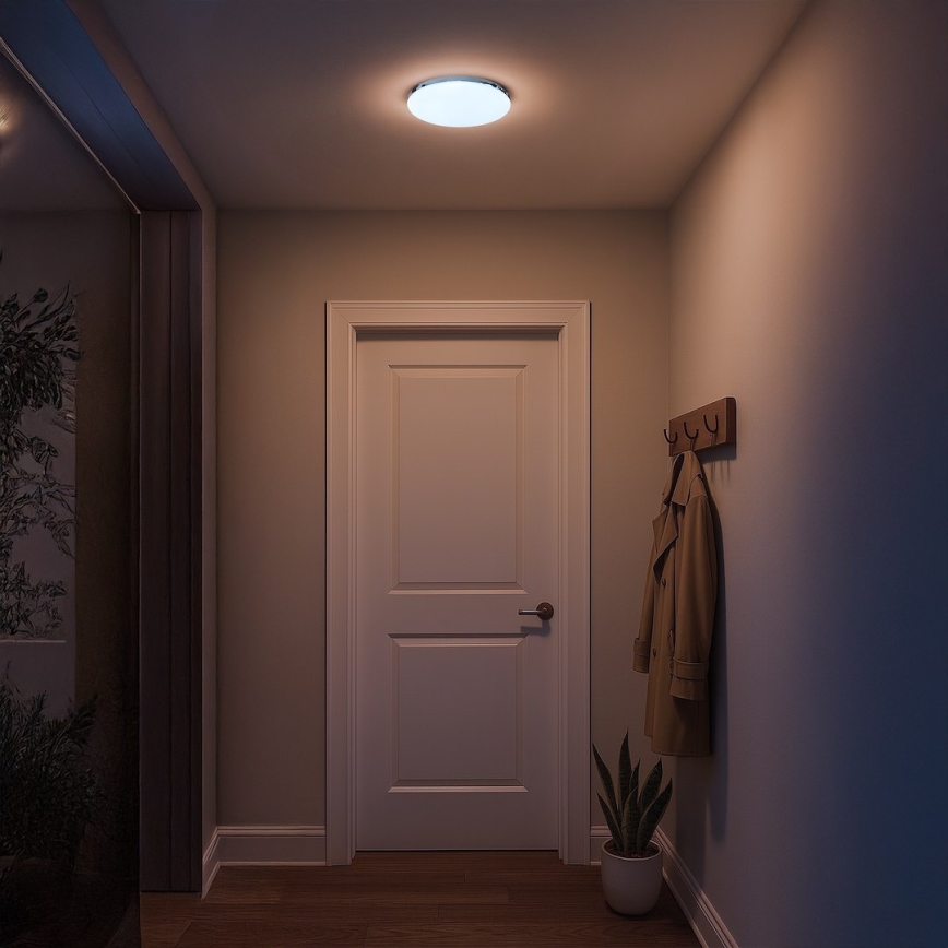 LED griestu lampa MAYA LED/10W/230V Ø 26 cm spīdīgs hroms