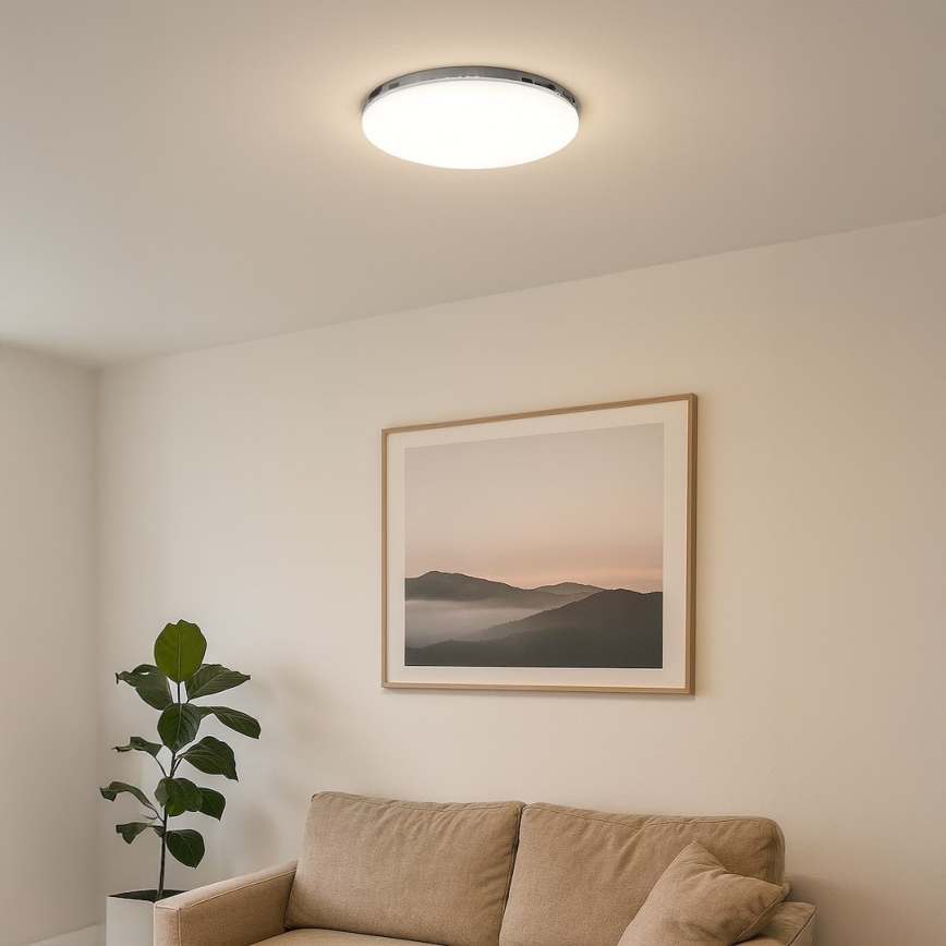 LED griestu lampa MAYA LED/36W/230V Ø 50 cm spīdīgs hroms