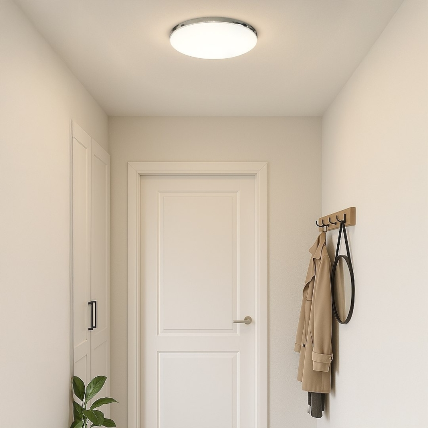 LED griestu lampa MAYA LED/36W/230V Ø 50 cm spīdīgs hroms