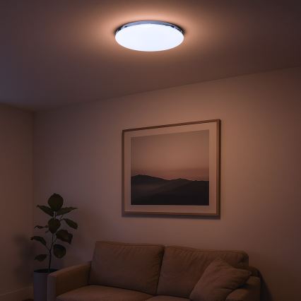 LED griestu lampa MAYA LED/36W/230V Ø 50 cm spīdīgs hroms