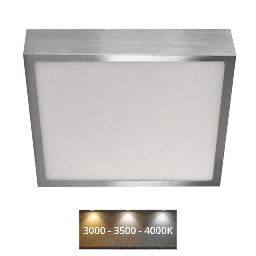 LED Griestu lampa NEXXO LED/21W/230 3000/3500/4000K 22,5x22,5 cm matēts hroms