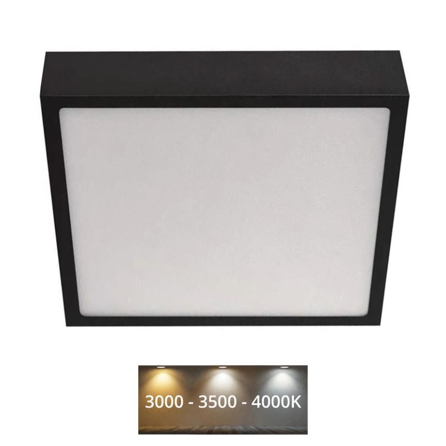 LED Griestu lampa NEXXO LED/21W/230V 3000/3500/4000K 22,5x22,5 cm melna