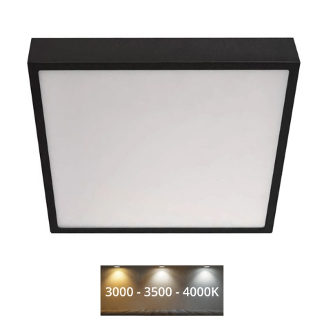LED Griestu lampa NEXXO LED/28,5W/230V 3000/3500/4000K 30x30 cm melna
