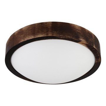 LED griestu lampa OAK SMOKY SLIM LED/20W/230V 4000K Ø 27 cm ozolkoka / tumši brūna