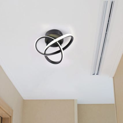 LED griestu lampa OSKAR LED/15W/230V Ø 25 cm melna