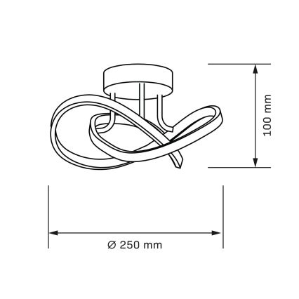 LED griestu lampa OSKAR LED/15W/230V Ø 25 cm melna