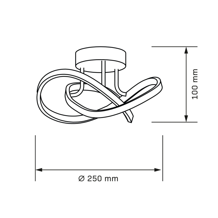 LED griestu lampa OSKAR LED/15W/230V Ø 25 cm melna